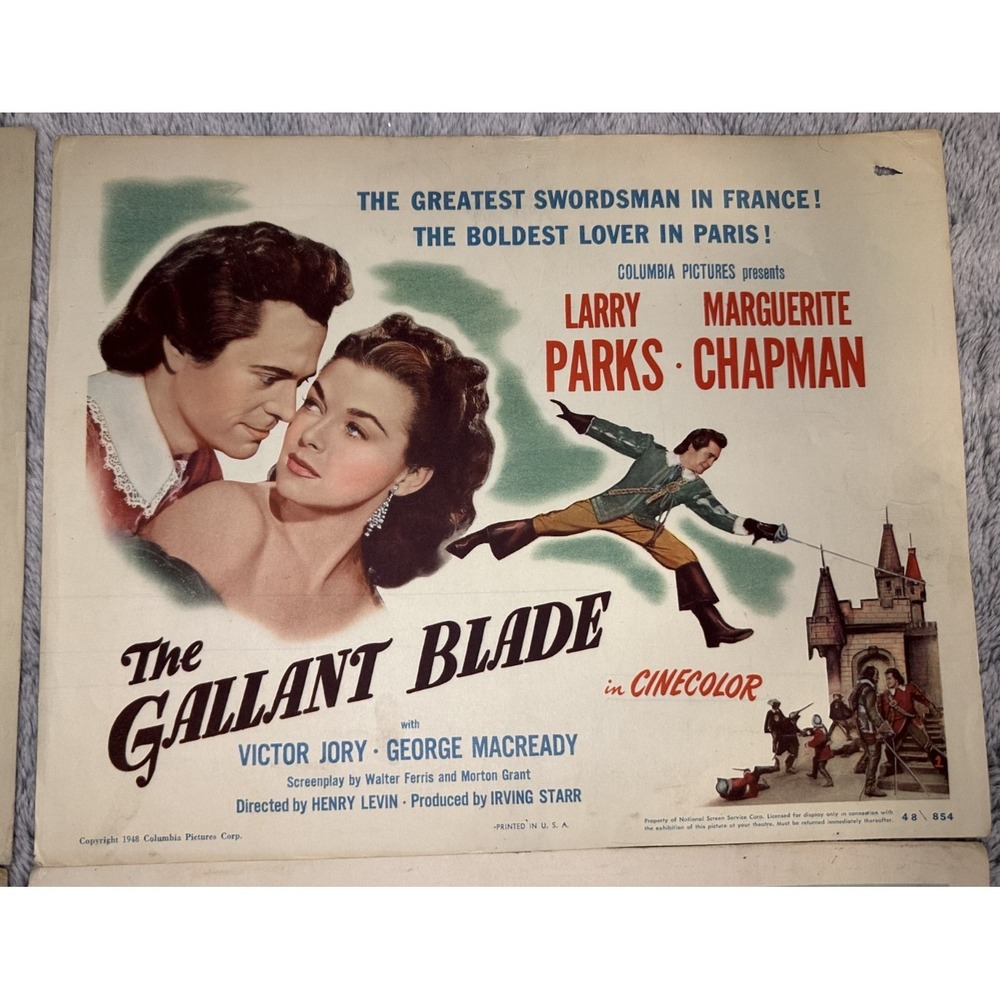 The Gallant Blade (1948) Lobby Cards Lot of 5 w/ Title Card — Columbia - Picture 7 of 8